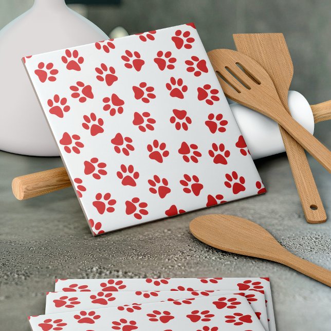 Muster von Paws, Hundebahnen, roten Pfoten Fliese (Von Creator hochgeladen)
