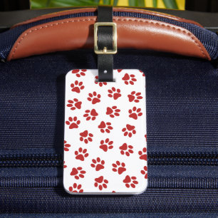 Muster von Paws, Hundebahnen, roten Pfoten Gepäckanhänger