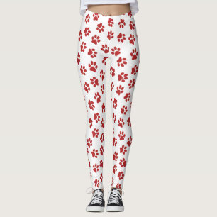 Muster von Paws, Hundebahnen, roten Pfoten Leggings