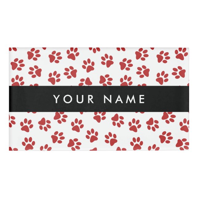 Muster von Paws, Hundebügen, Katzen, roten Paws Namenschild (Vorderseite)