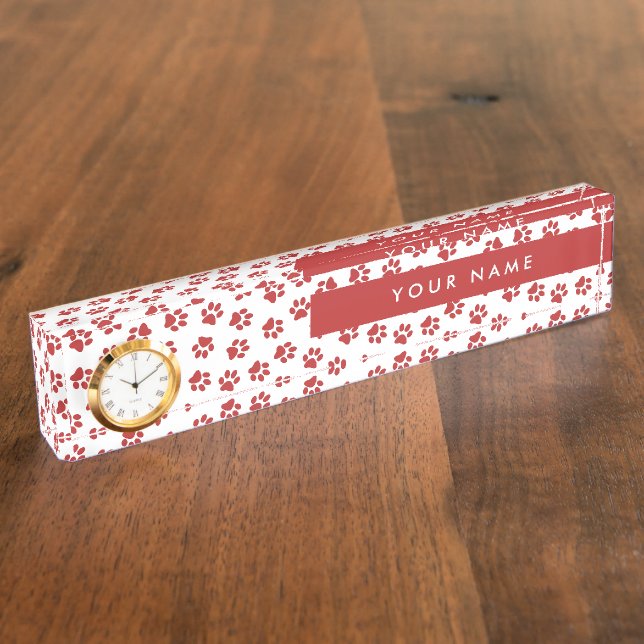 Muster von Paws, Hundebügen, Katzen, roten Paws Namensplakette (Seite)