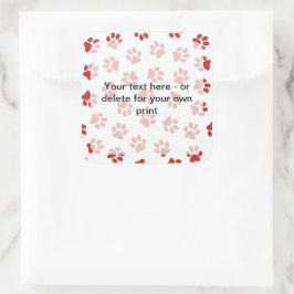 Muster von Paws, Hundebügen, Katzen, roten Paws Quadratischer Aufkleber