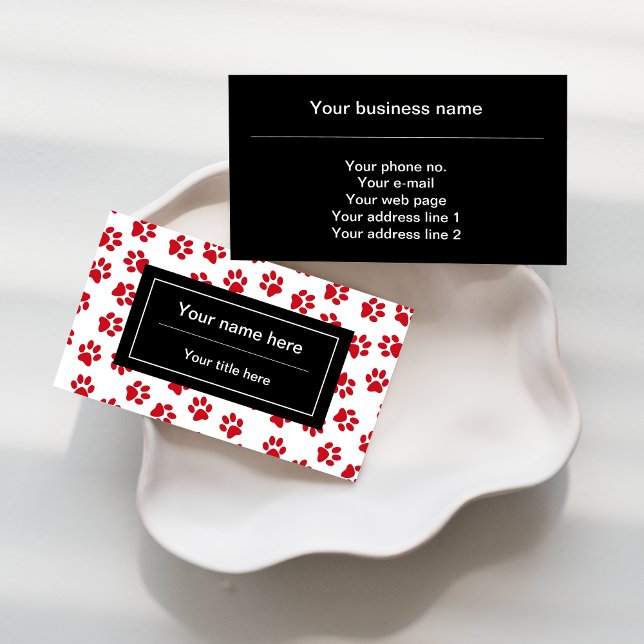 Muster von Paws, Hundebügen, Katzen, roten Paws Visitenkarte (Von Creator hochgeladen)