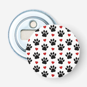 Muster von Paws, Hundepfägen, schwarzen Paws, rote Flaschenöffner