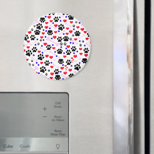 Muster von Paws, Hundepfägen, schwarzen Paws, rote Magnet