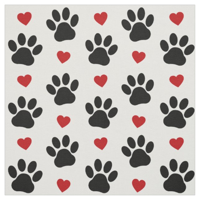 Muster von Paws, Hundepfägen, schwarzen Paws, rote Stoff (Muster)