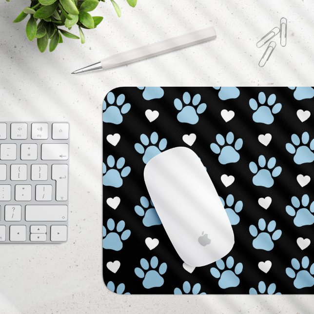 Muster von Paws, Hundeschäften, blauen Paws, weiße Mousepad (Von Creator hochgeladen)