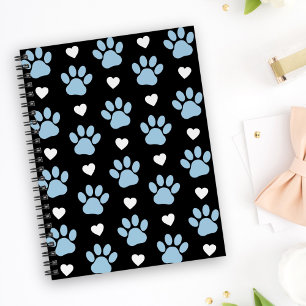 Muster von Paws, Hundeschäften, blauen Paws, weiße Planer