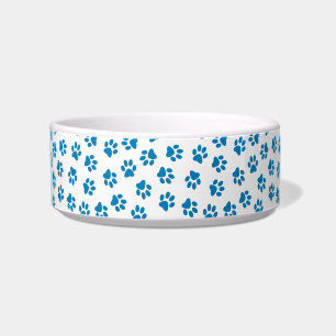 Muster von Paws, Hundeschäften, blauen Pfoten Napf
