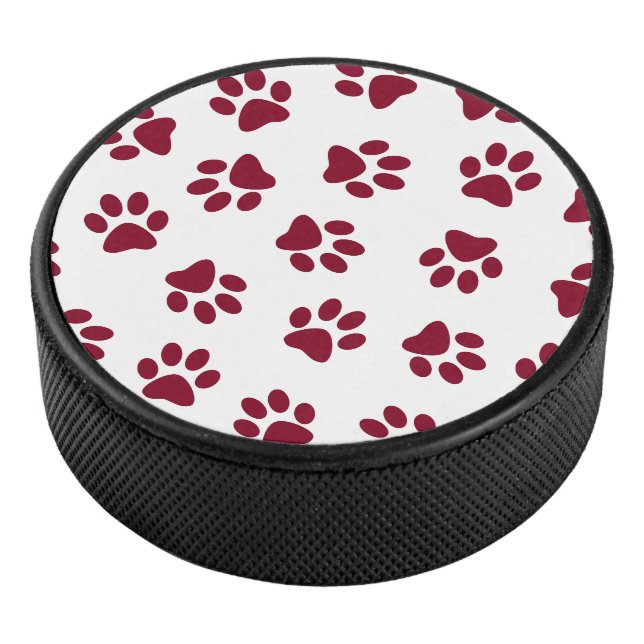 Muster von Paws, Hundeschäften, Burgundy Paws Eishockey Puck (3/4)