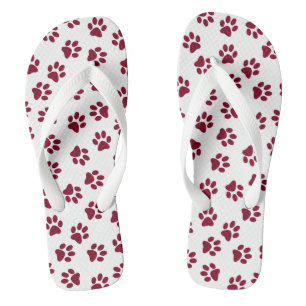 Muster von Paws, Hundeschäften, Burgundy Paws Flip Flops