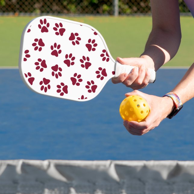 Muster von Paws, Hundeschäften, Burgundy Paws Pickleball Schläger (InSitu)