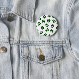 Muster von Paws, Hundeschäften, grünen Pfoten Button