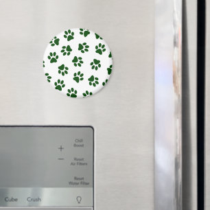 Muster von Paws, Hundeschäften, grünen Pfoten Magnet