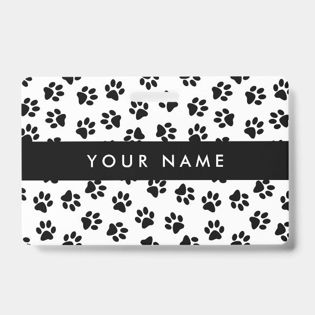 Muster von Paws, Hundeschäften, Katzenpaws, schwar Ausweis (Vorderseite)