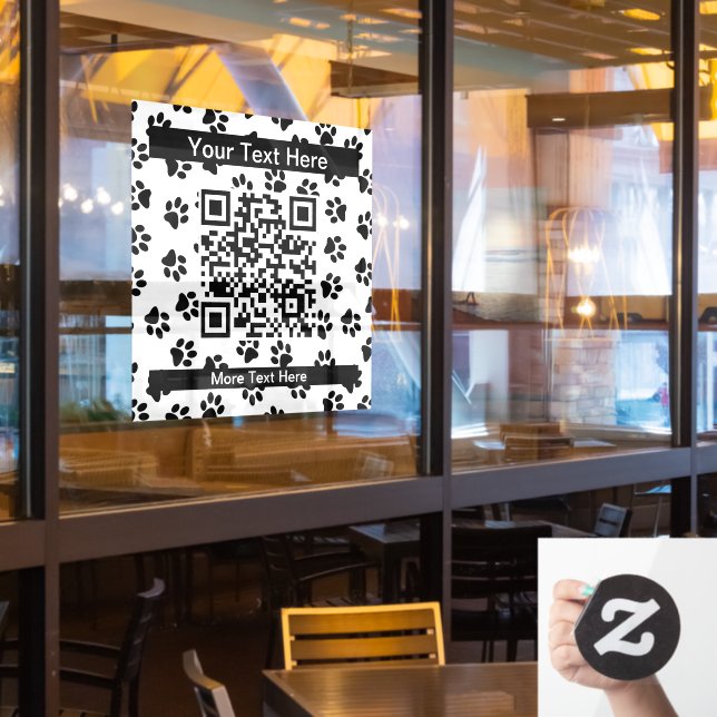 Muster von Paws, Hundeschäften, Katzenpaws, schwar Fensteraufkleber (Restaurantfenster)