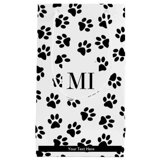 Muster von Paws, Hundeschäften, Katzenpaws, schwar Kleine Geschenktüte (Vorderseite)