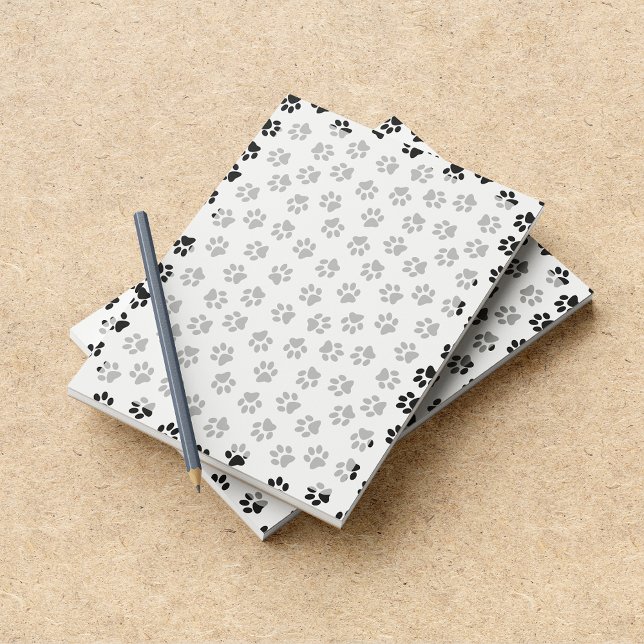 Muster von Paws, Hundeschäften, Katzenpaws, schwar Notizblock (Von Creator hochgeladen)