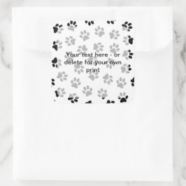 Muster von Paws, Hundeschäften, Katzenpaws, schwar Quadratischer Aufkleber