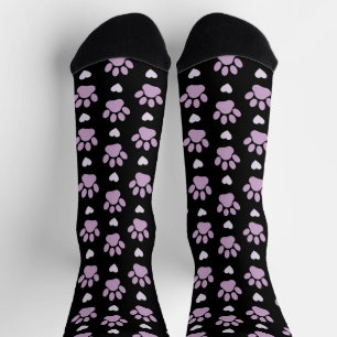 Muster von Paws, Hundeschäften, Lilac-Pfoten, Herz Socken