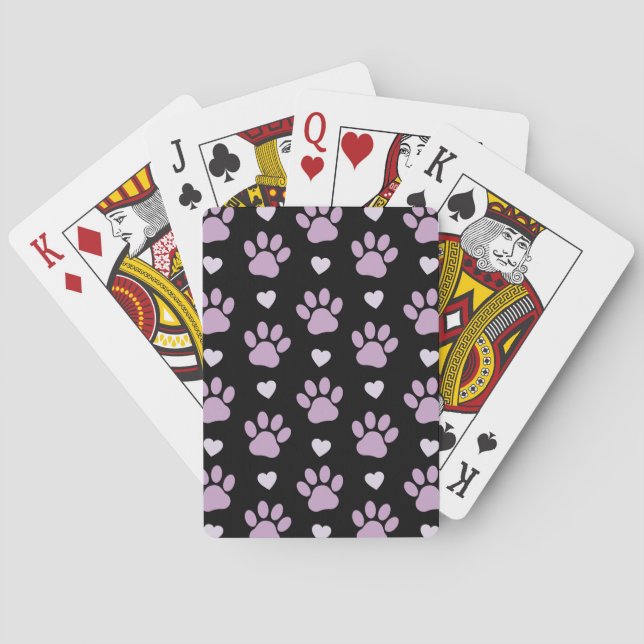Muster von Paws, Hundeschäften, Lilac-Pfoten, Herz Spielkarten (Rückseite)
