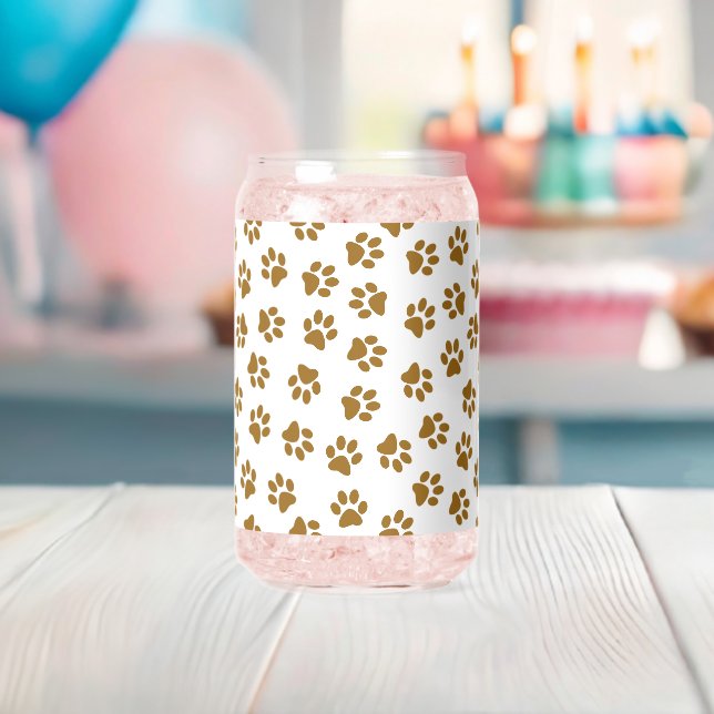 Muster von Paws, Hundeschäften, orangefarbene Gold Dosenglas (Insitu (Baby Party))