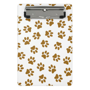 Muster von Paws, Hundeschäften, orangefarbene Gold Mini Klemmbrett