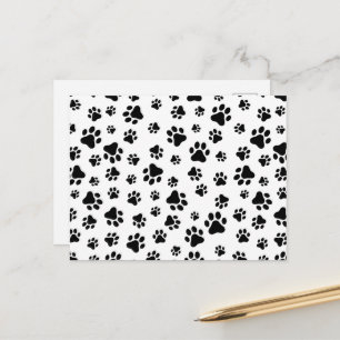 Muster von Paws, Hundeschäften, Schwarz und Weiß Postkarte