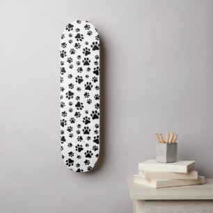 Muster von Paws, Hundeschäften, Schwarz und Weiß Skateboard