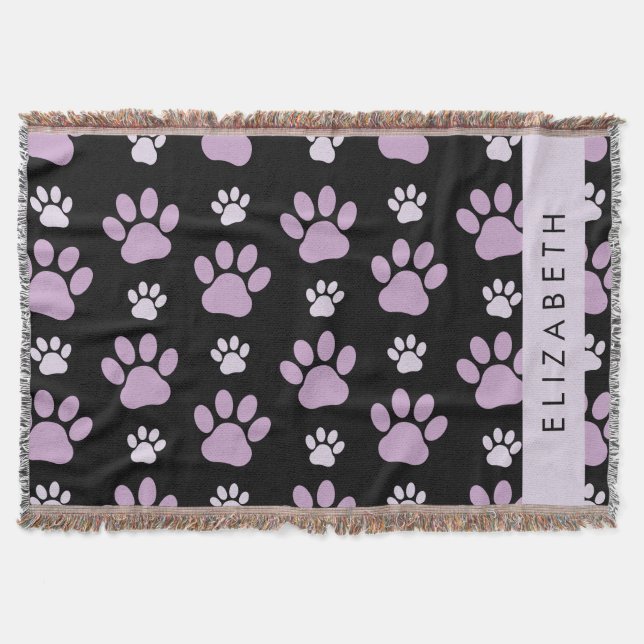 Muster von Paws, Lilac Paws, Dog Paws, Ihr Name Decke (Vorderseite)