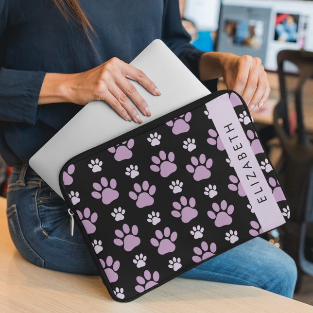 Muster von Paws, Lilac Paws, Dog Paws, Ihr Name Laptopschutzhülle (Von Creator hochgeladen)