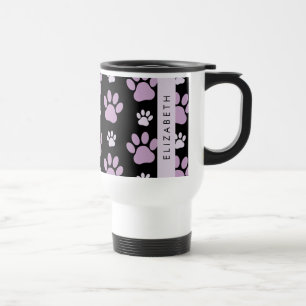 Muster von Paws, Lilac Paws, Dog Paws, Ihr Name Reisebecher