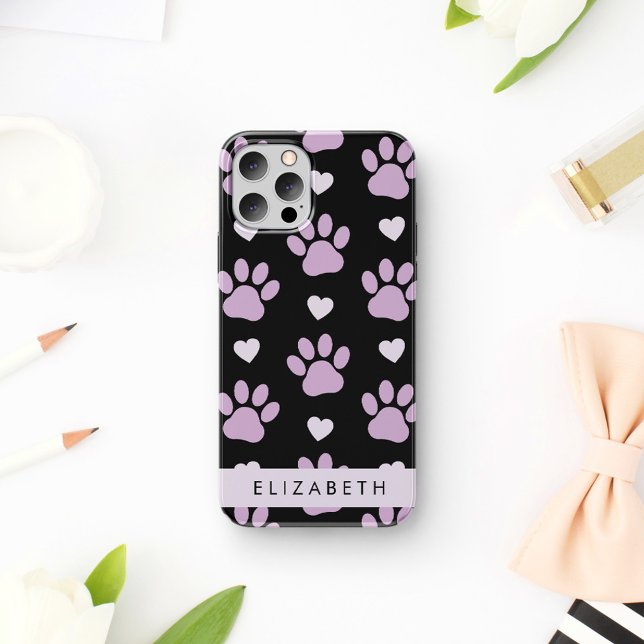 Muster von Paws, Lilac Paws, Herz, Ihr Name Case-Mate iPhone Hülle (Von Creator hochgeladen)