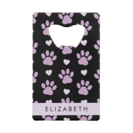 Muster von Paws, Lilac Paws, Herz, Ihr Name Geldbeutel Flaschenöffner