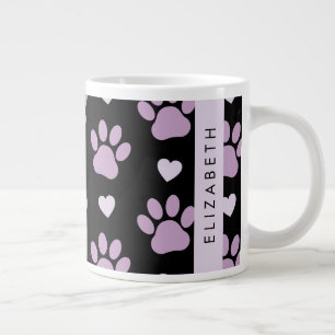 Muster von Paws, Lilac Paws, Herz, Ihr Name Jumbo-Tasse