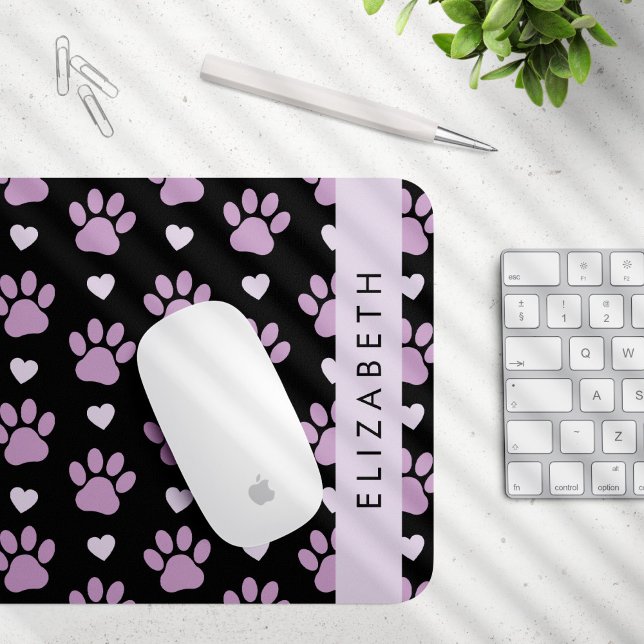 Muster von Paws, Lilac Paws, Herz, Ihr Name Mousepad (Von Creator hochgeladen)