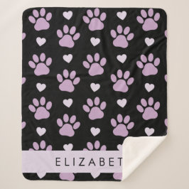 Muster von Paws, Lilac Paws, Herz, Ihr Name Sherpadecke
