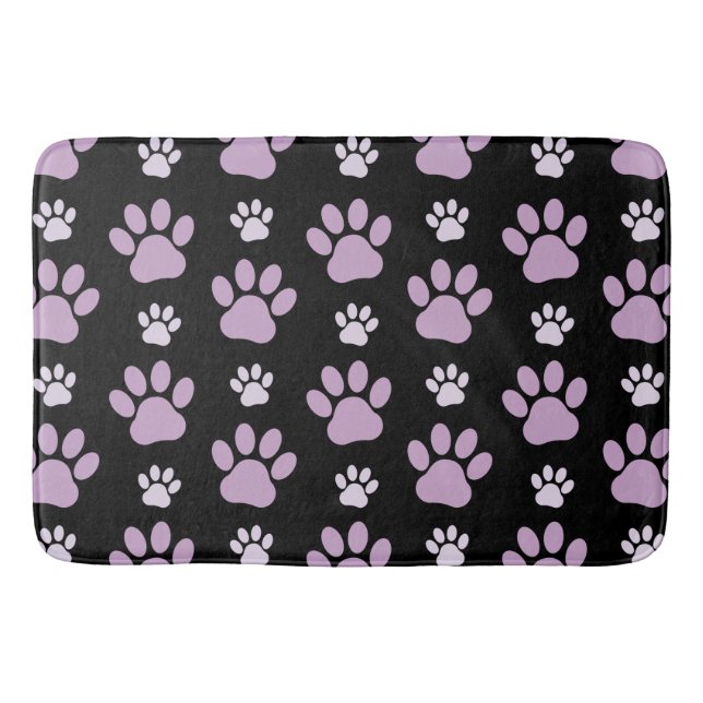 Muster von Paws, Lilac Paws, Hundepfen, Paw Prints Badematte (Vorderseite)