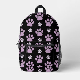 Muster von Paws, Lilac Paws, Hundepfen, Paw Prints Bedruckter Rucksack