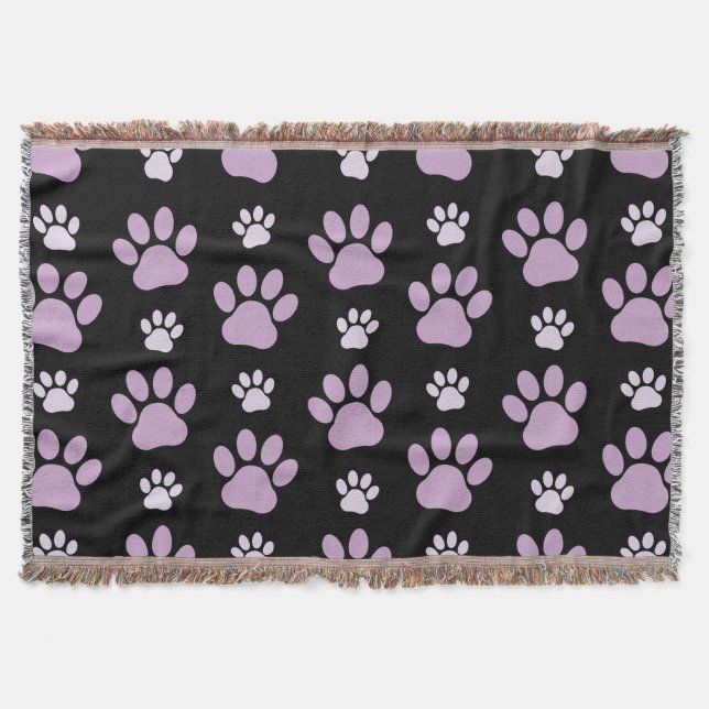 Muster von Paws, Lilac Paws, Hundepfen, Paw Prints Decke (Vorderseite)