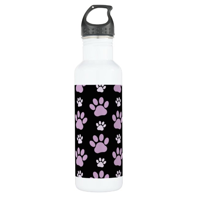 Muster von Paws, Lilac Paws, Hundepfen, Paw Prints Edelstahlflasche (Vorderseite)