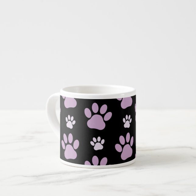 Muster von Paws, Lilac Paws, Hundepfen, Paw Prints Espressotasse (Vorderseite Links)