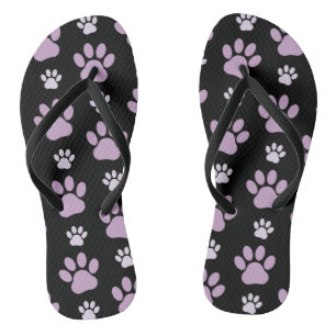 Muster von Paws, Lilac Paws, Hundepfen, Paw Prints Flip Flops
