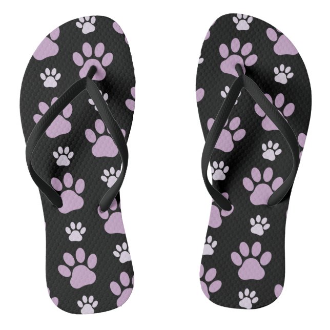 Muster von Paws, Lilac Paws, Hundepfen, Paw Prints Flip Flops (Fußbett)