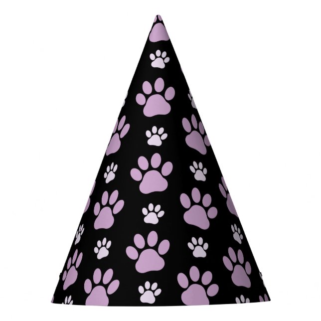 Muster von Paws, Lilac Paws, Hundepfen, Paw Prints Partyhütchen (Vorderseite)