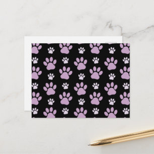 Muster von Paws, Lilac Paws, Hundepfen, Paw Prints Postkarte
