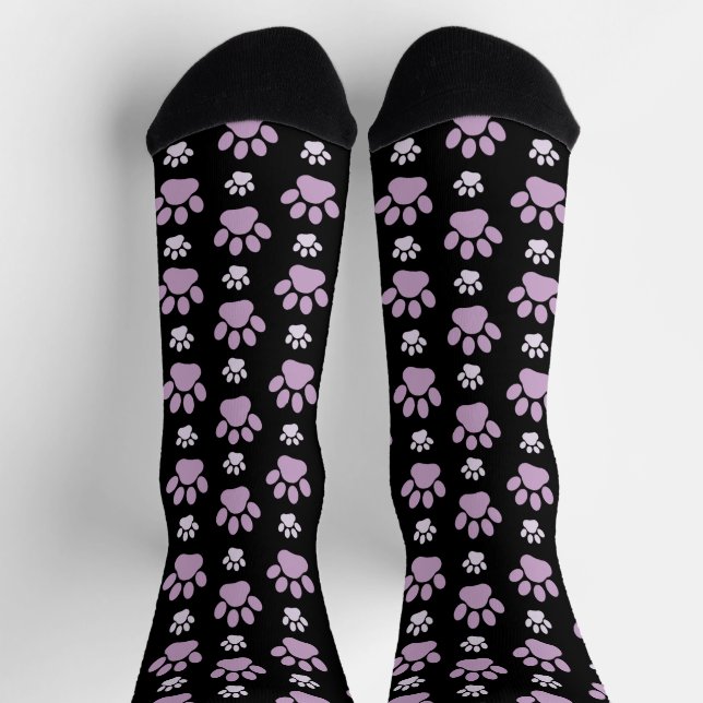 Muster von Paws, Lilac Paws, Hundepfen, Paw Prints Socken (Oben)