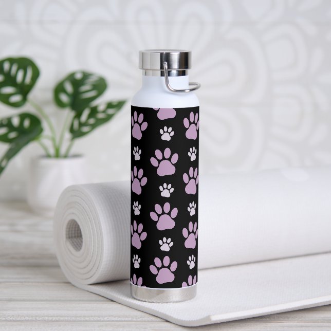 Muster von Paws, Lilac Paws, Hundepfen, Paw Prints Trinkflasche (Yoga)