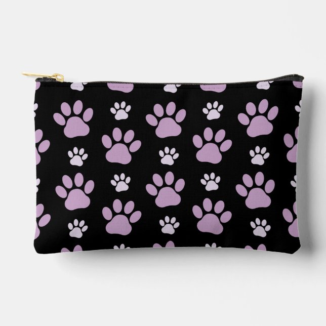 Muster von Paws, Lilac Paws, Hundepfen, Paw Prints Zubehörtasche (Vorderseite)