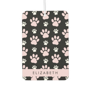Muster von Paws, rosa Paws, Dog Paws, Ihr Name Autolufterfrischer